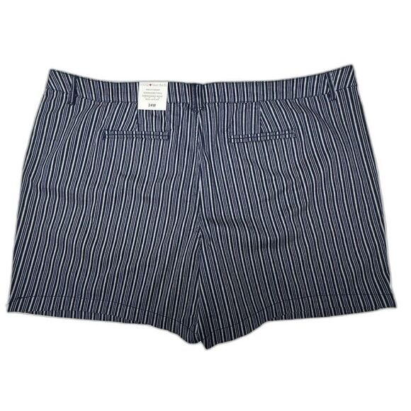 NWT Blue Shorts 24W Intro Love the Fit Stripe Elastic Waist Sunwashed Twill - Picture 6 of 8